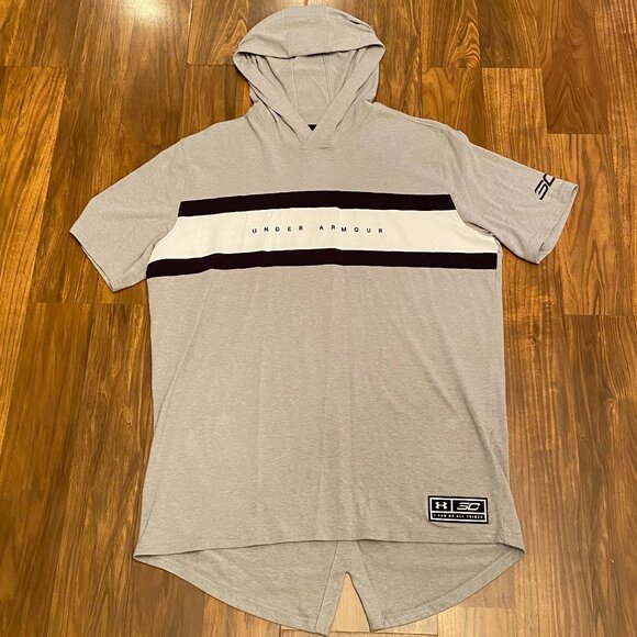 Under Armour Stephen Curry Short Sleeve Hoodie Tee Men's Size L - Picture 1 of 9